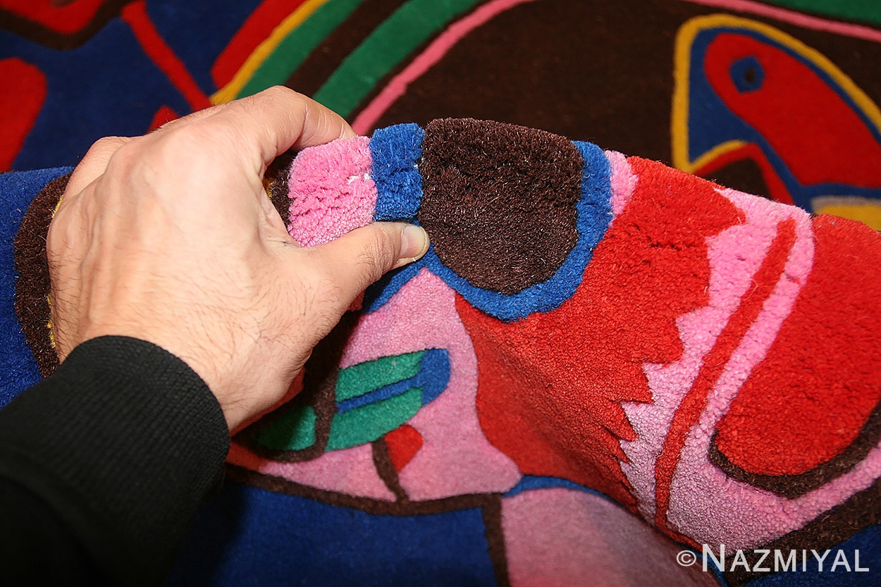 vintage round corneille rug 48201 pile Nazmiyal
