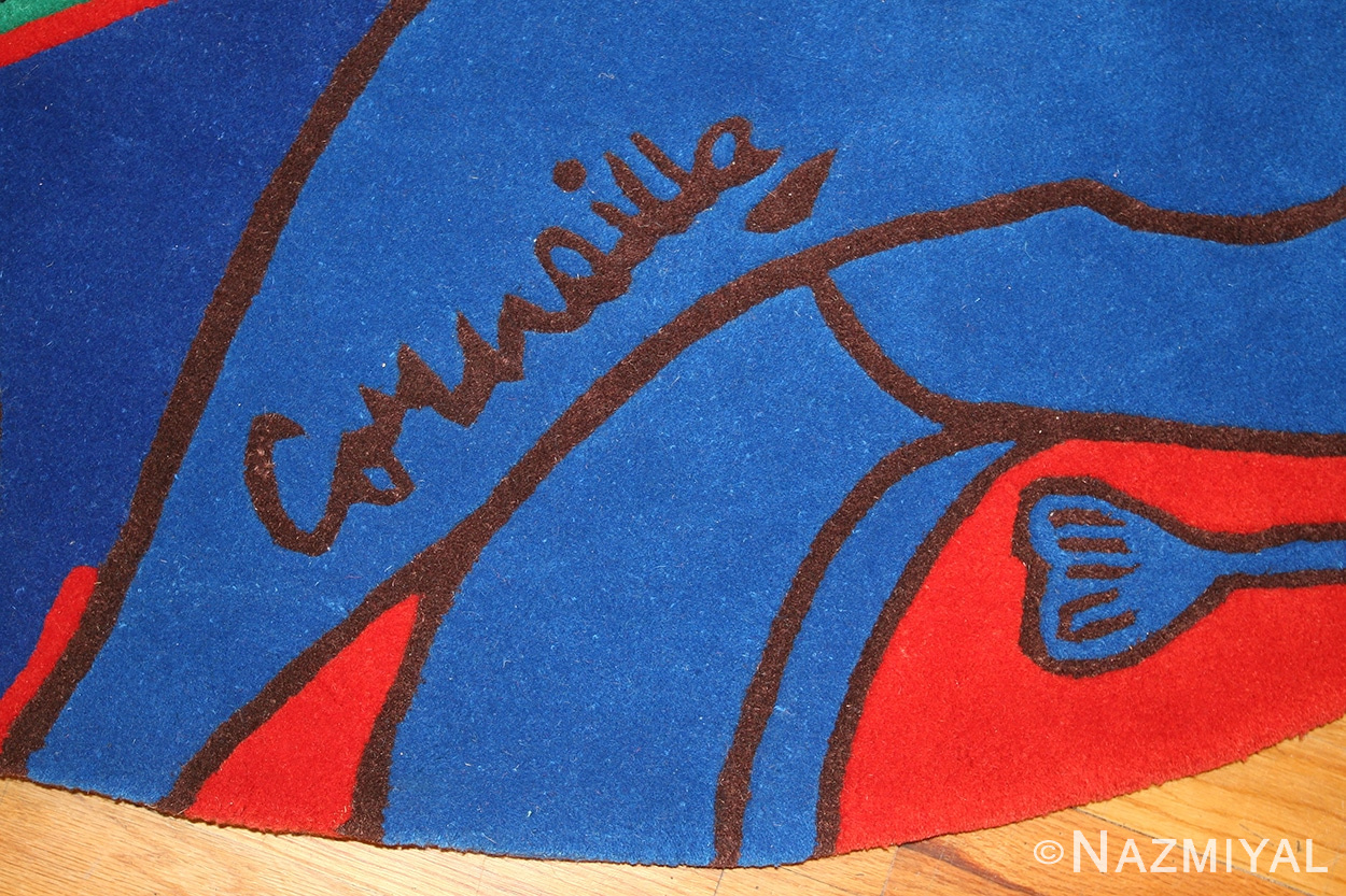 vintage round corneille rug 48201 signature Nazmiyal