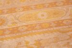 Weave detail decorative gold color Vintage silk Hereke runner prayer rug 48176 by Nazmiyal