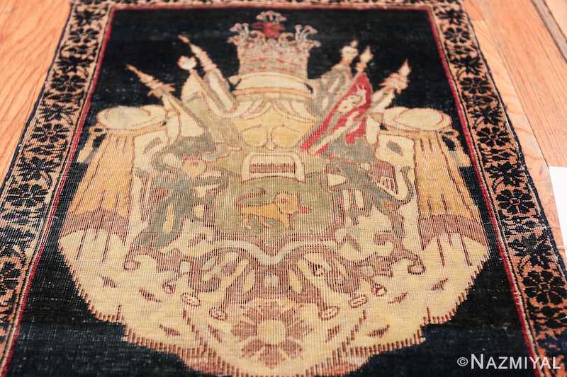 Small Coat of Arms Design Antique Persian Kerman Rug Small Coat of Arms Design Antique Persian Kerman Rug Nazmiyal