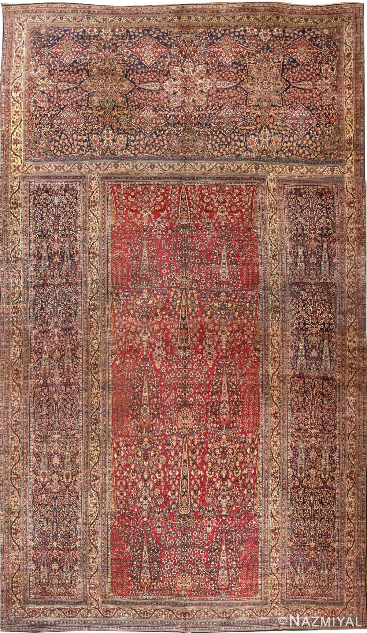 Antique Oversized Persian Kerman Carpet 48210 Nazmiyal