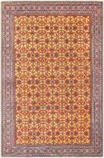 Gold Antique Persian Tabriz Lotto Design Rug #48248 by Nazmiyal Antique Rugs