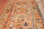 antique room size oushak turkish rug 48157 lines Nazmiyal