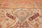antique room size oushak turkish rug 48157 pink Nazmiyal