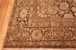 Corner Antique brown Ardabil design Persian Tabriz carpet 48273 by Nazmiyal