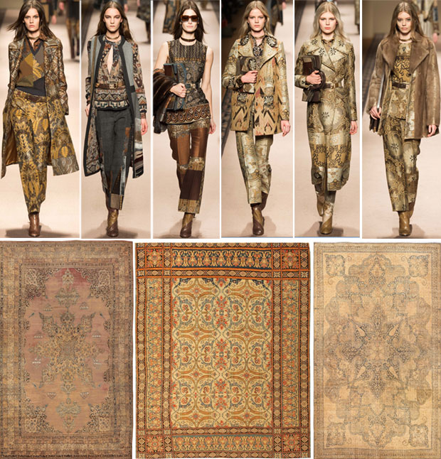 Fashion Week Antique Persian Rugs and Etro Collection Fashion Week Etro Collection and Antique Persian Rugs