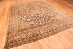 Full Antique brown Ardabil design Persian Tabriz carpet 48273 by Nazmiyal