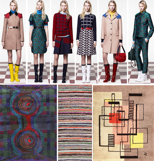 Fashion Week Scandinavian Rugs and Jil Sander Fashion Week Jil Sander Collection Paired with Vintage Scandinavian Rugs