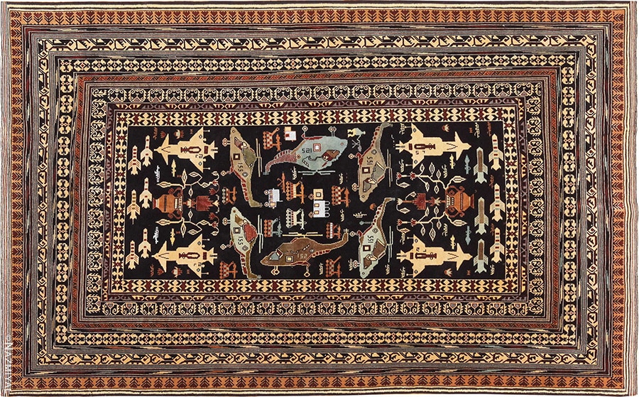 Vintage Afghan War Rug #70996 by Nazmiyal Antique Rugs