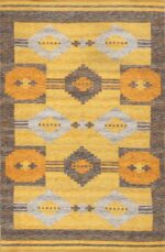 vintage double sided swedish kilim rug 48282 Nazmiyal
