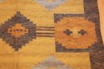 vintage double sided swedish kilim rug 48282 yellow side Nazmiyal