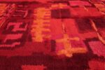 Vintage Scandinavian Rya Rug 48279 Horizontal Pattern Nazmiyal