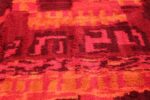 Vintage Scandinavian Rya Rug 48279 Orange Lines Nazmiyal