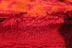 Vintage Scandinavian Rya Rug 48279 Red Orange Pile Nazmiyal