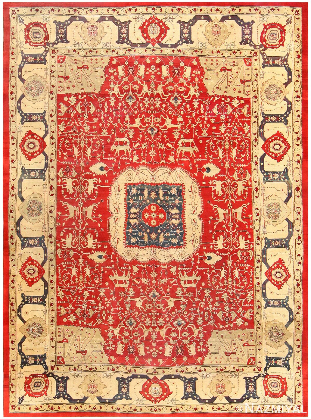 Antique Indian Agra Rug 48151 Detail/Large View