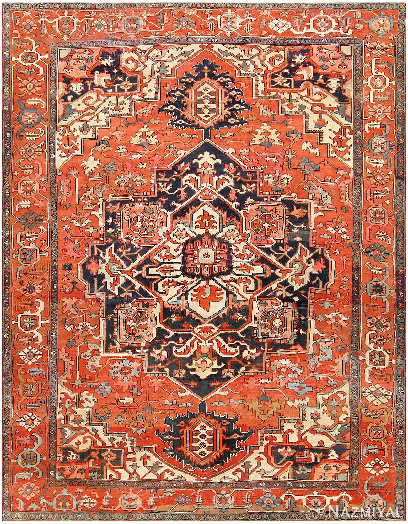 Antique Persian Serapi Rug 48241 Detail/Large View