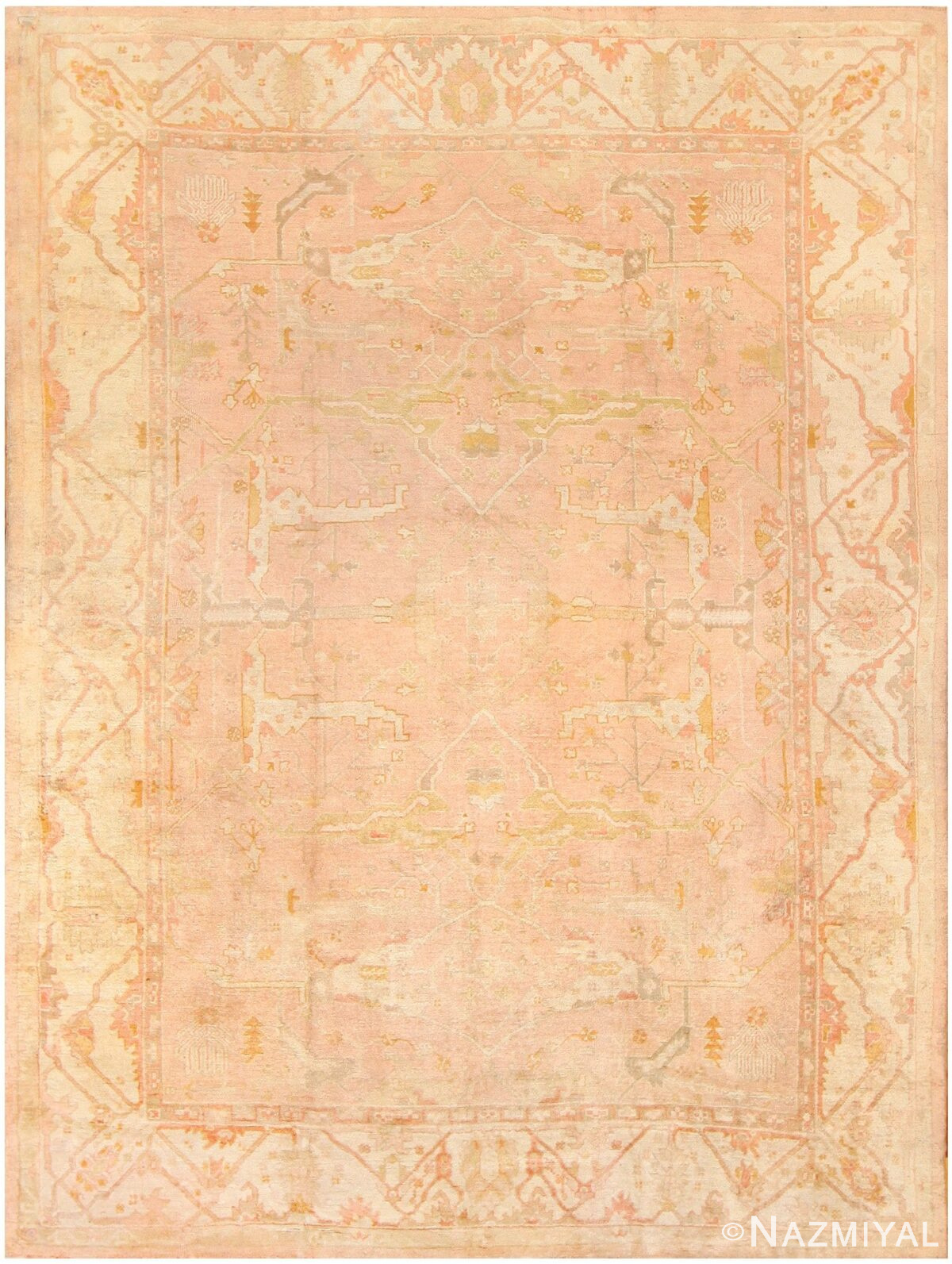 Antique Turkish Oushak Carpet 48186 Nazmiyal Antique Rugs