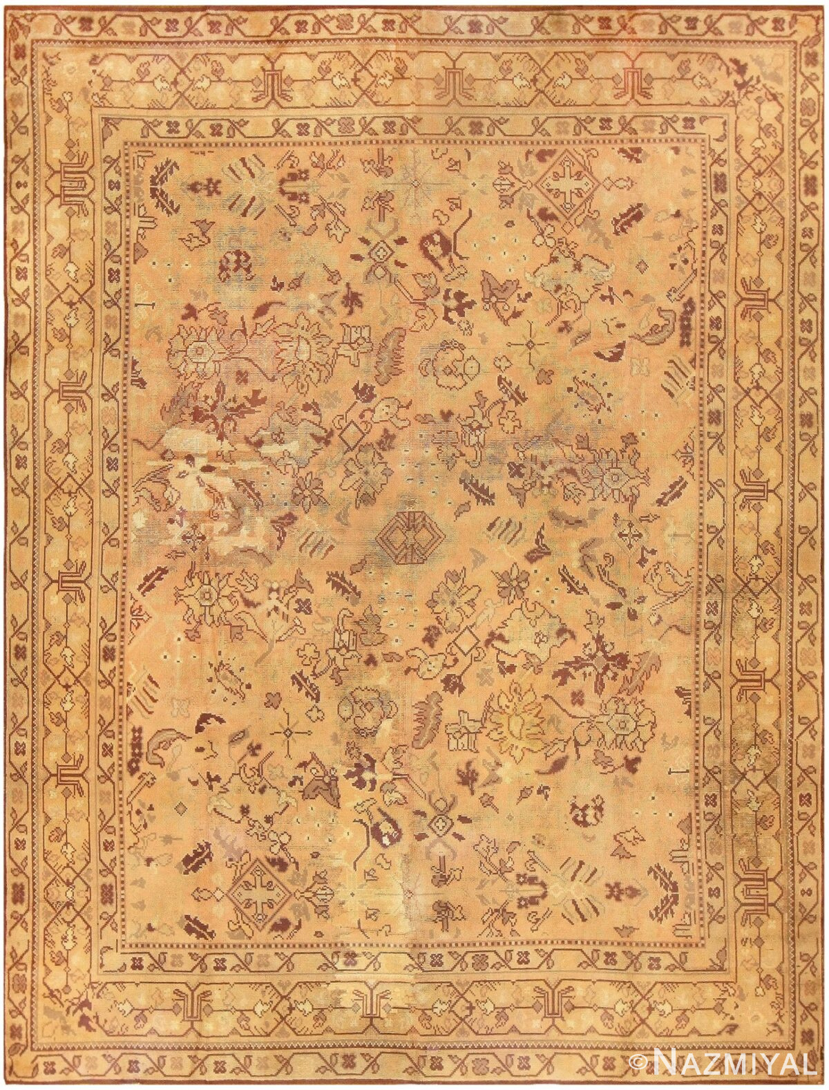 Large Antique English Carpet 1783 Detail/Large View
