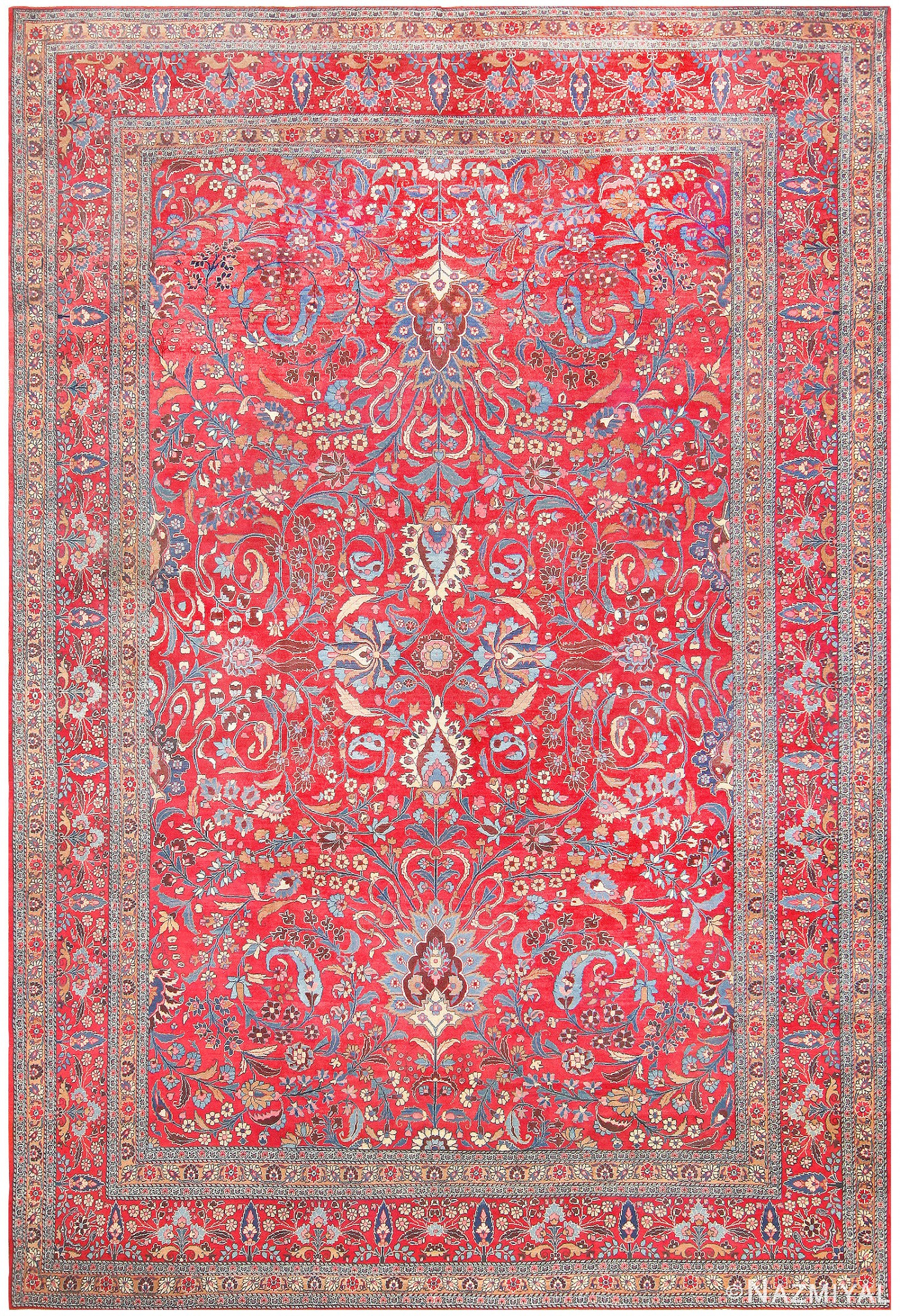 Large Antique Persian Khorassan Carpet 48298 Detail/Large View
