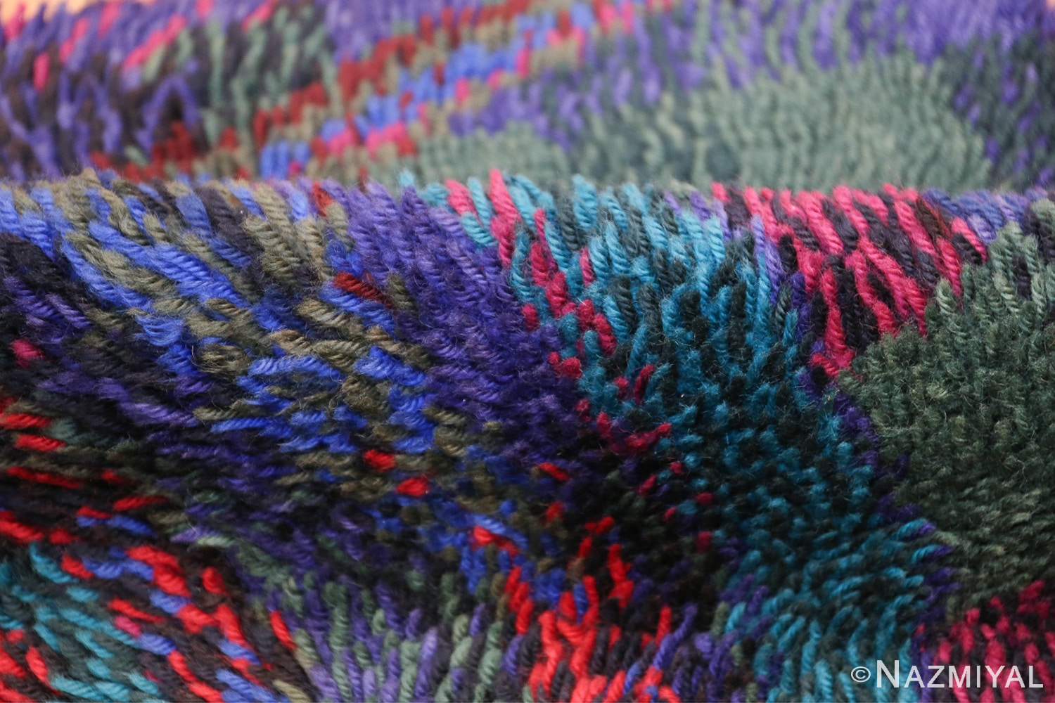 Vintage Scandinavian Rya Rug by Ritva Puotila 48288 Colorful Pile Nazmiyal