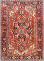 Antique Persian Heriz Rug 48316 by Nazmiyal