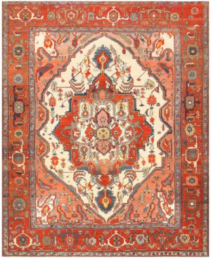 Antique Persian Serapi Rug 48231 Detail/Large View