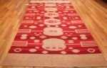 vintage double sided swedish kilim 48285 red whole Nazmiyal