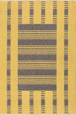 Gold and Charcoal Vintage Double Sided Swedish Kilim Reversible Rug #48291 by Nazmiyal Antique Rugs