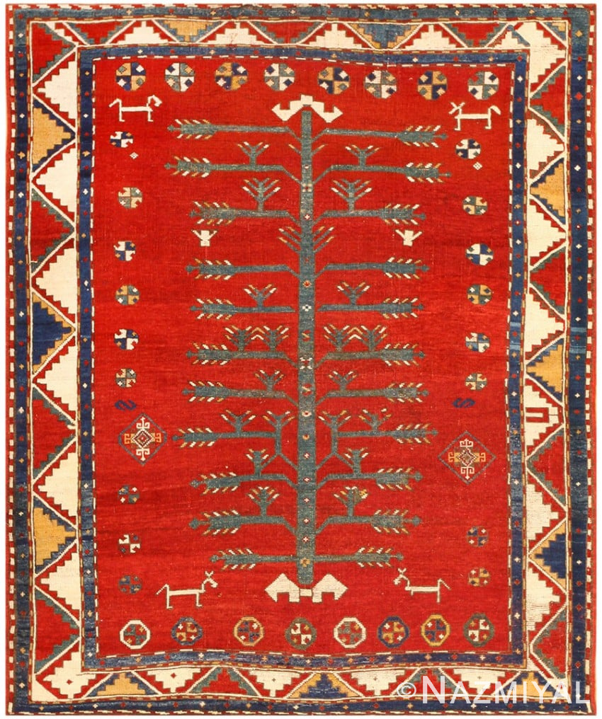 Antique Caucasian Kazak Rug 47503 Detail/Large View