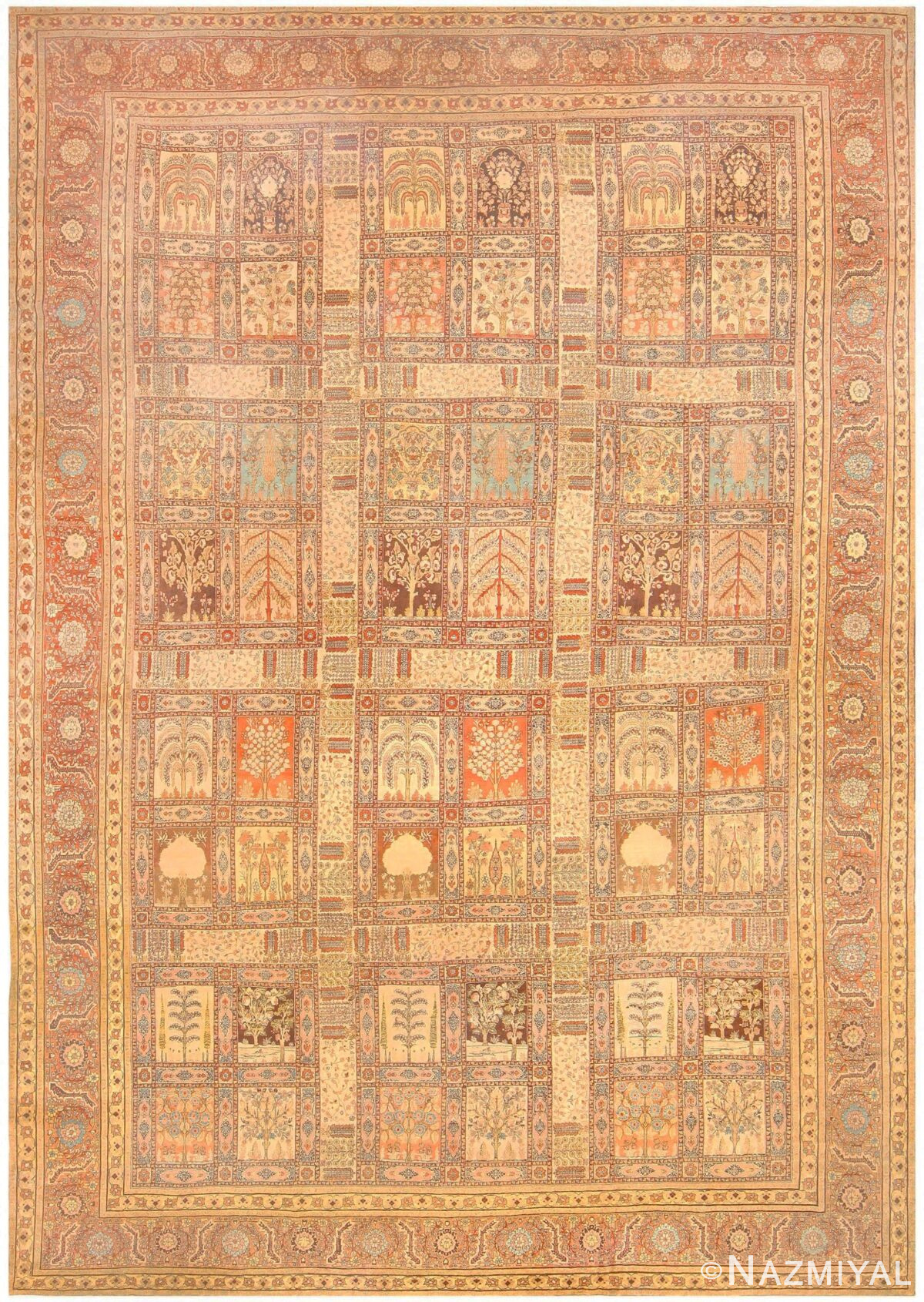 Oversized Antique Persian Garden Carpet by Haji Jalili 48328 Detail/Large View