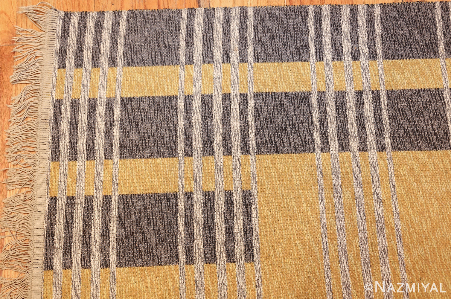 vintage double sided swedish kilim 48291 corner Nazmiyal
