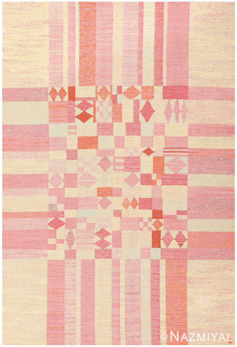 Vintage Scandinavian Swedish Kilim 48333 Nazmiyal