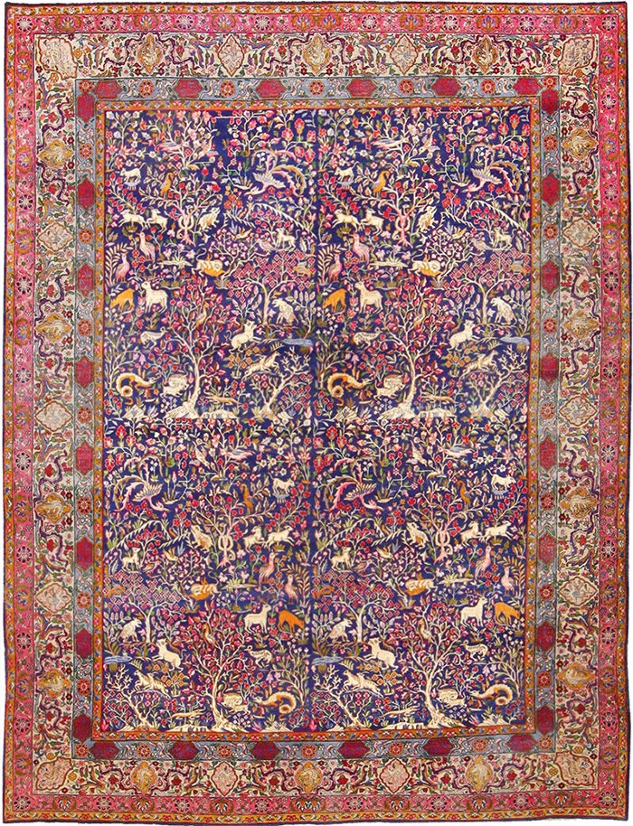Persian Garden of Paradise Antique Carpet 48340 by nazmiyal