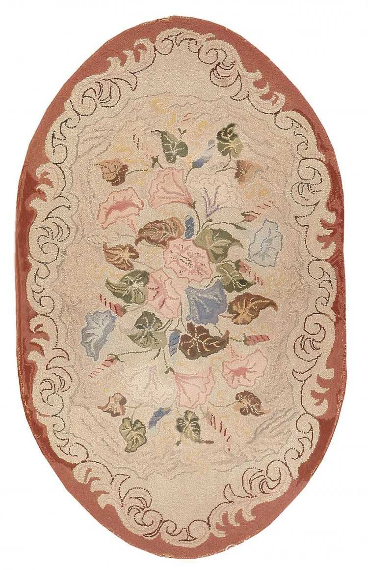 Antique Oval Hooked American Rug 40328 Nazmiyal Antique Rugs