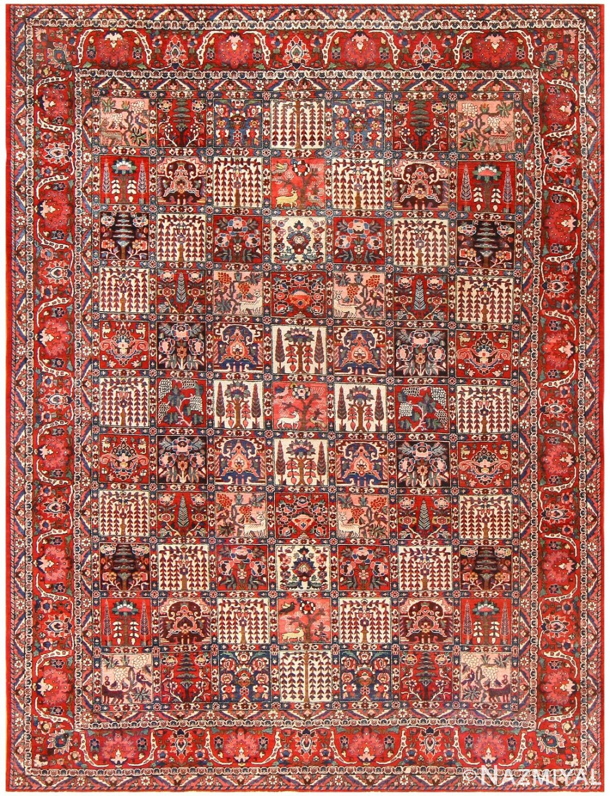 Antique Room-Sized Persian Bakhtiari Rug 48317 Detail/Large View