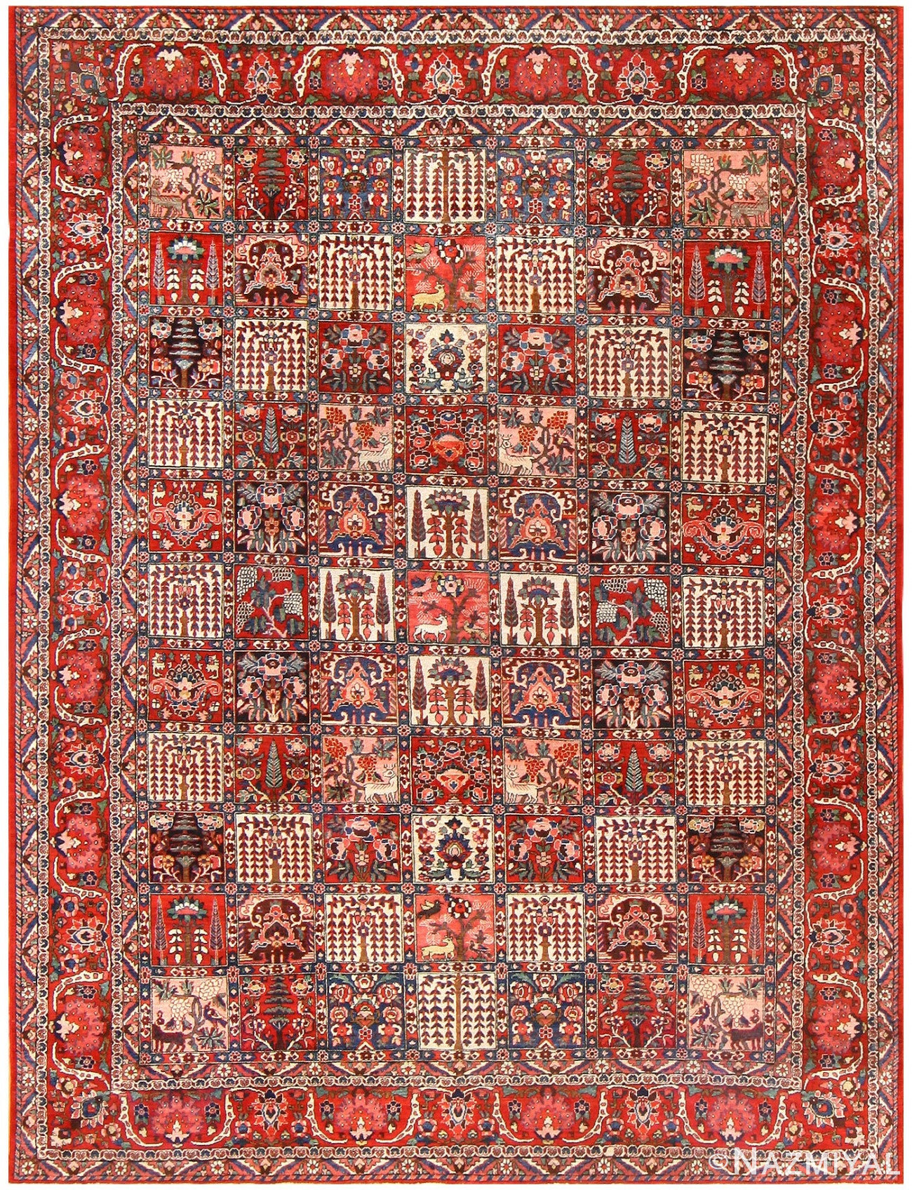 Antique Room-Sized Persian Bakhtiari Rug 48317 Detail/Large View