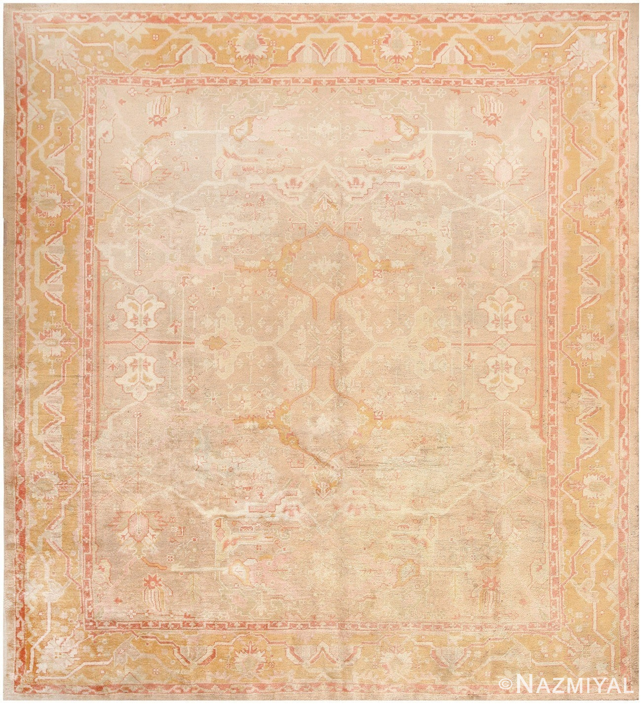 Antique Turkish Oushak Rug 48040 Detail/Large View