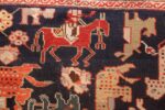 antique 18th century caucasian rug with animal design 48413 red horse Nazmiyal