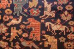 antique 18th century caucasian rug with animal design 48413 white horse Nazmiyal