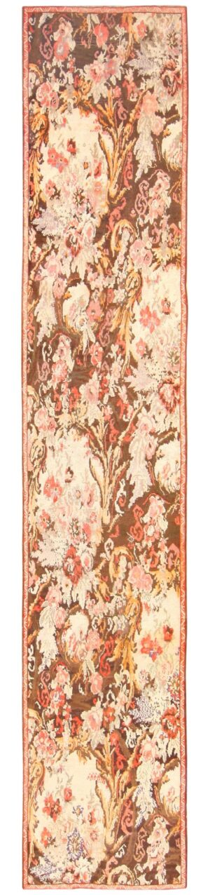 Primitive Antique Caucasian Karabagh Brown Runner Rug #50141 by Nazmiyal Antique Rugs