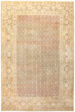 Soft Warm Color Large Antique Persian Tabriz Area Rug #50058 by Nazmiyal Antique Rugs