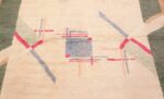 Detail Cotton Indian Art deco rug 48426 by Nazmiyal