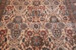 Fine Ivory Antique Persian Tabriz Rug 50155 Field Wide Shot Nazmiyal