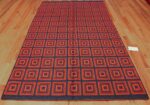 vintage double sided swedish kilim 48428 red blue whole Nazmiyal