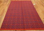 vintage double sided swedish kilim 48428 red whole Nazmiyal