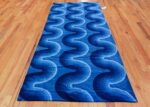Vintage Kurve Verner Panton Textile in Blue 47720 Whole Design Vintage Kurve Verner Panton Textile in Blue 47720 Whole Design Nazmiyal