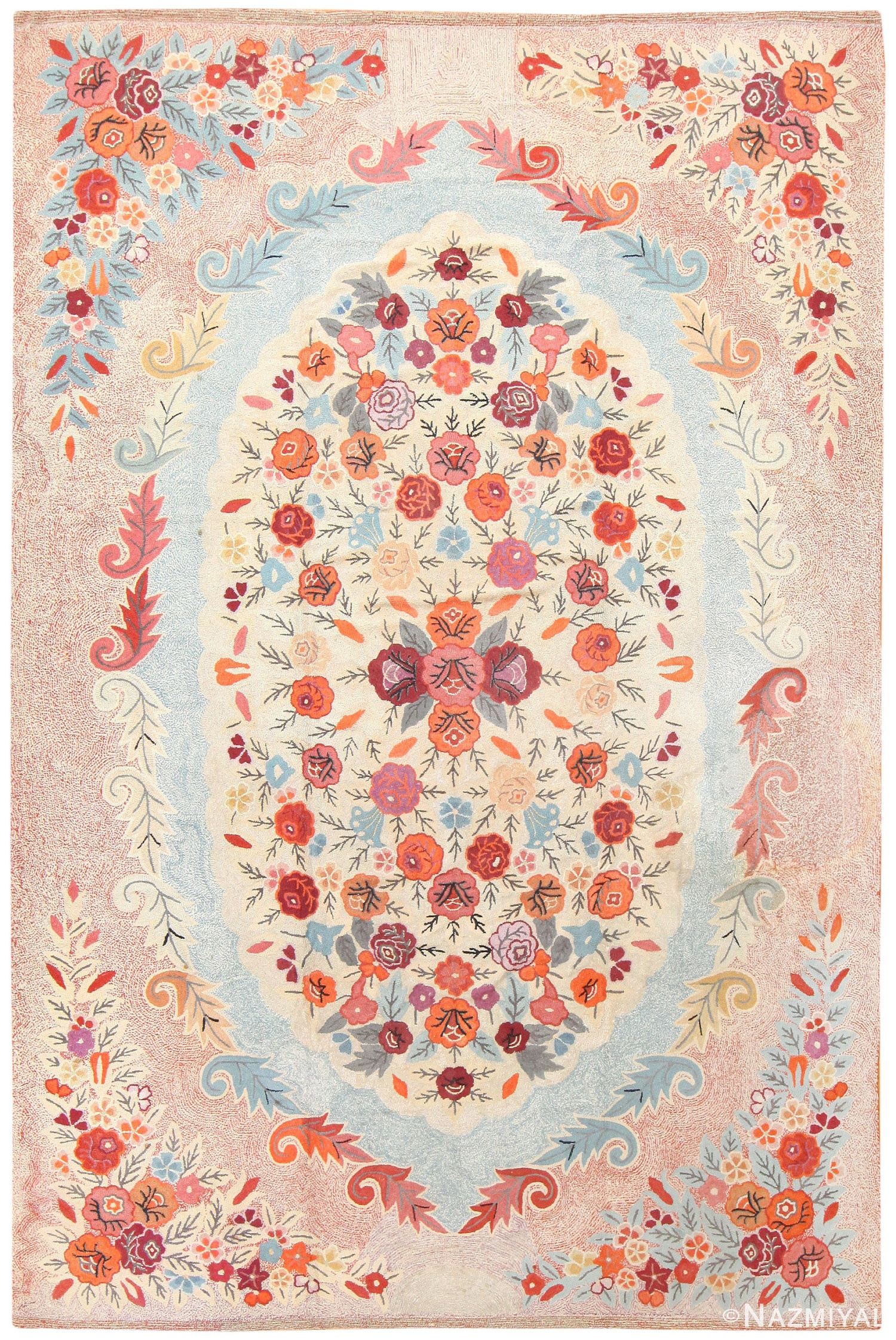 Antique American Hooked Rug 50068 Nazmiyal Antique Rugs