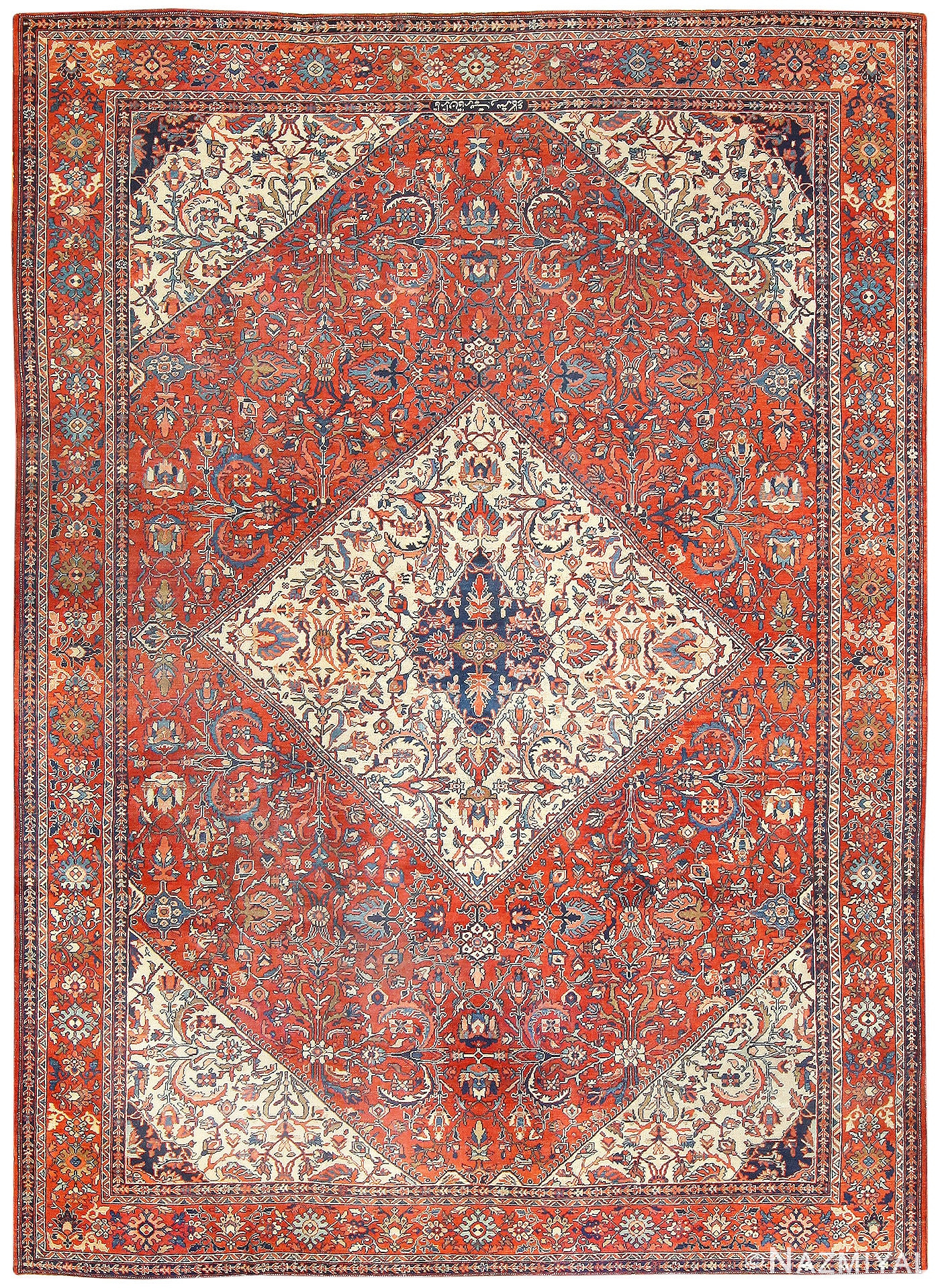 Antique Persian Farahan Rug 50056 Detail/Large View