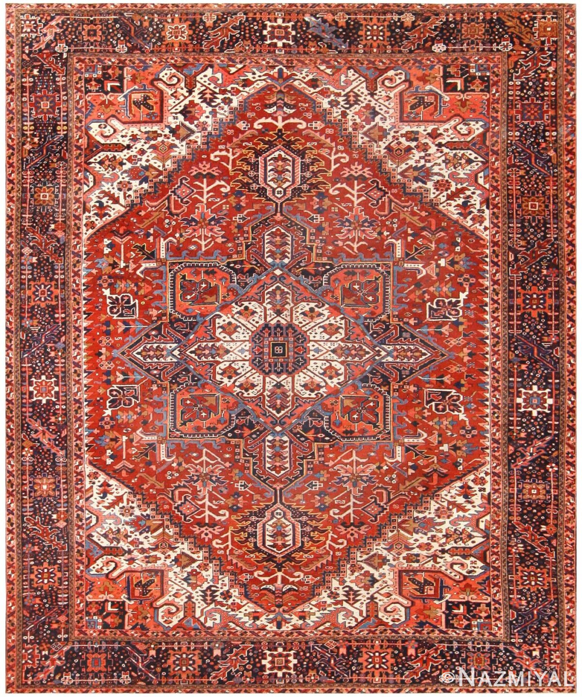 Antique Persian Heriz Rug 48310 Detail/Large View