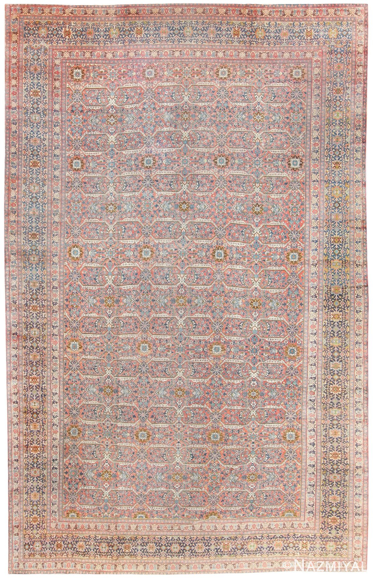 Fine Large Antique Persian Tabriz Rug 50107 by nazmiyal